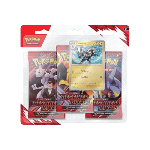 Englischer Pokémon TCG Scarlet & Violet 10 Destined Rivals 3-Pack Blister mit 3 Booster Packs und Promokarte
