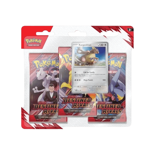 Englischer Pokémon TCG Scarlet & Violet 10 Destined Rivals 3-Pack Blister mit 3 Booster Packs und Promokarte